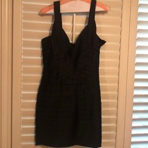 Black fitted cocktail dress
